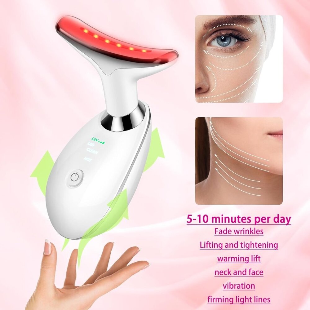 VGY Face and Neck Massager Tool, 7-in-1 Color Red-Light-Therapy Wand for Skin Ca - Picture 5 of 8